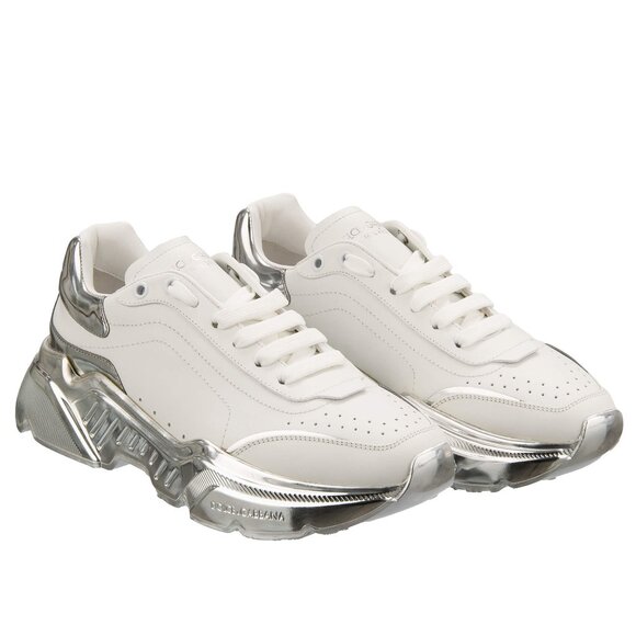Dolce & Gabbana - Woman Leather Sneaker DAYMASTER Silver White EUR 40,5 - Picture 3 of 5
